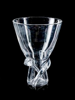 A Steuben Glass Vase<br>Height 6 1/2 inches.