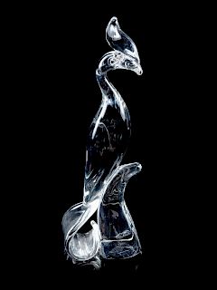 A Steuben Glass Figure<br>20TH CENTURY<br>of a bi