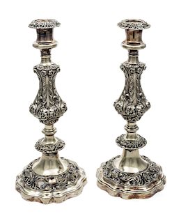 A Pair of Gorham Silver-Plate Candlesticks <br>20