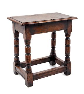 A William and Mary Style Oak Stool <br>