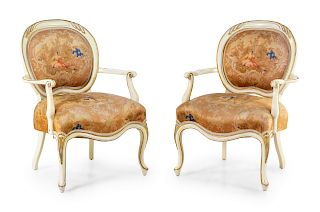 A Pair of Louis XVI Style Fauteuils
