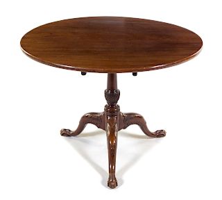 A George III Style Mahogany Tilt-Top Tea Table<br