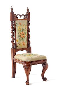A Gothic Revival Mahogany Child's Chair<br>19TH C
