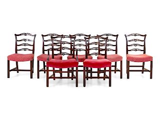 A Set of Seven George III Style Dining Chairs<br>