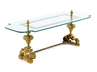 A Pair of Neoclassical Brass Chenets <br>retrofit