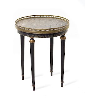 A French Marble Topped Side Table<br>Height 20 1/