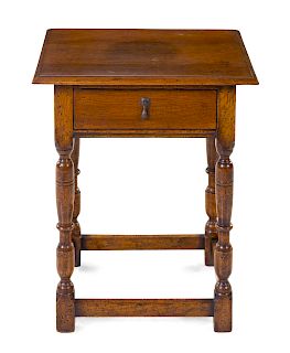 A William and Mary Style Oak Side Table