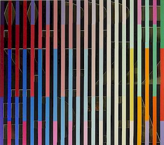 Yaacov Agam, Israeli (1928) Limited Edition Lithograph with Cut Outs, "#62 Midnight Lyht"