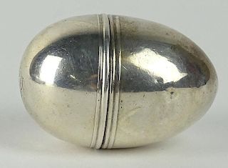 Circa 1796 London, England Sterling Silver Egg/Box