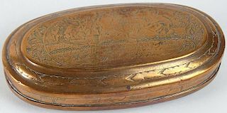 18/19th Century Dutch Engraved Copper Tobacco Box