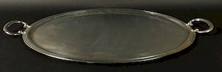 Christofle Silver Plate "Albi" Oval Tray With Handles