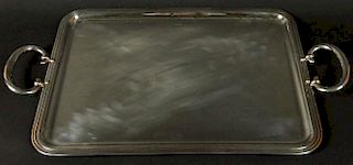 Christofle Silver Plate "Albi" rectangular Tray With Handles