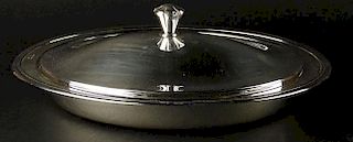 Christofle Silver Plate Large Oval Vegetable Serving Dish with Associated Lid