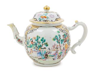 A Chinese Porcelain Teapot<br>Height 8 1/2 inches