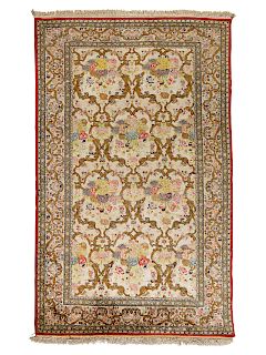 A Tabriz Silk Rug<br>7 feet 2 inches x 4 feet 4 i