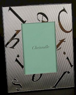 Christofle Silver Plate "Logo" Picture Frame