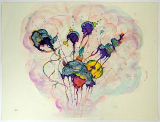 John Pitre, American/Florida (b 1942) Original Color Lithograph. "Brains"