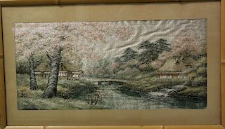 Chinese embroidery piece, framed. 