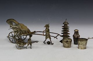 Group of Chinese metal miniatures.