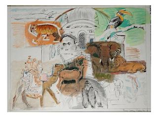 Larry Rivers, Lithograph - Bronx Zoo