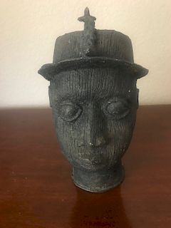 Benin Bronze Head of Oba King,