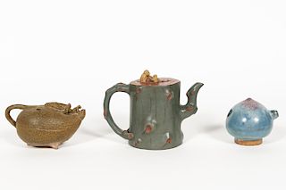 Group, Three Chinese Teapots