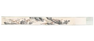 Chinese Long Foliate Motif Scroll Painting