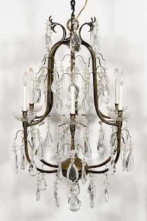 Louis XV Style Crystal Six-Light Chandelier