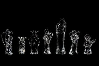 Group of Seven Baccarat Crystal Religious Figures