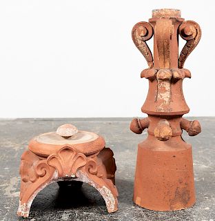 19th Century French Terracotta Roof Ornaments