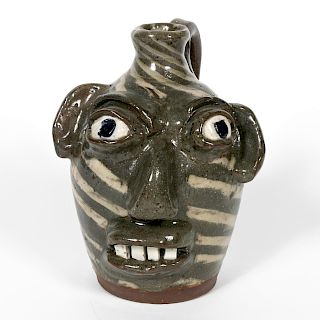 Burlon Craig Face Jug, NC Folk Art Pottery