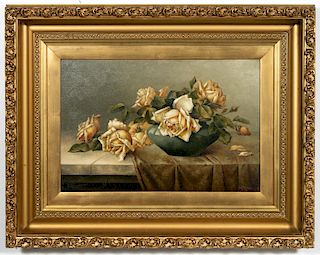 George McConnell, Floral Still Life Oil,  1908
