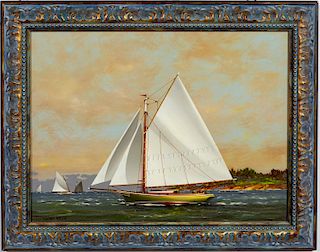 Vernon George Broe "Coming On Strong" Sailboat Oil