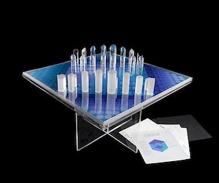 Victor Vasarely - Lucite Chess Table