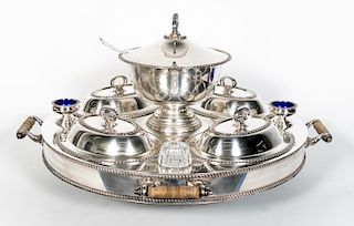 Silver Plate Revolving Buffet Server and Warmer
