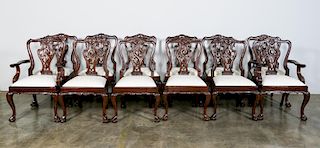 Set of Twelve Chippendale Style Tassel Back Chairs