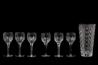7 PC., Waterford 'Kerry' Glasses & 'Clare' Vase