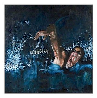 Tom Notman, Oil on Masonite -The Swimmer