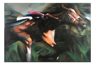 Tom Notman, Oil on Masonite - Race Horse