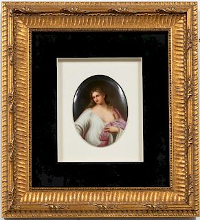 Continental Oval Porcelain Portrait of a Female