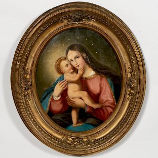 Style of Sandro Botticelli, Madonna and Child Oil