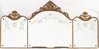 Neoclassical Style Long Gilt Overmantel Mirror