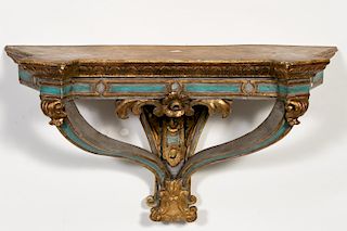 Italian Baroque Style Part Gilt Wall Console Table