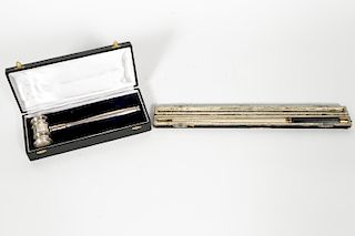 Silver Plated Gavel and Ebonized Conductor's Baton
