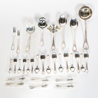 30 PC., Christofle 'Marly' Plated Flatware Service