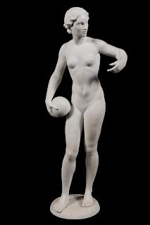 Rosenthal Bisque Nude Female Athlete Figurine
