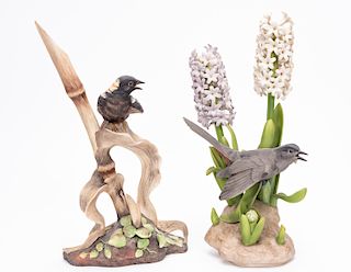 Boehm Bobolink & Catbird Porcelain Bird Figurines