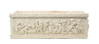 A Neoclassical Plaster Jardiniere, Width 22 1/2 inches.