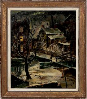 Ferdinand Warren, Brooklyn Backyard" Oil, 1944