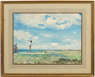 Arthur Weaver, Gouache & Watercolor "British Open"